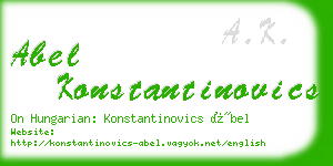 abel konstantinovics business card